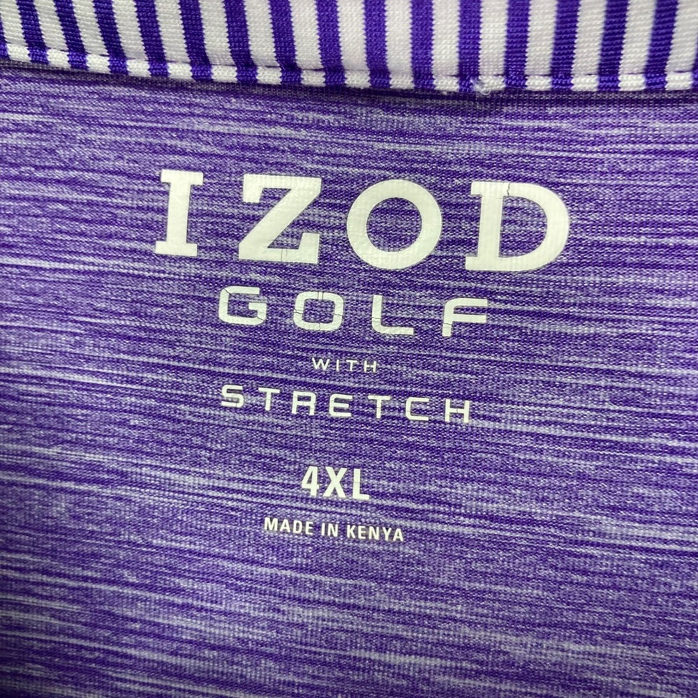 IZOD Golf Polo Shirt Mens 4XL Purple Stretch Short Sleeve - Picture 3 of 10